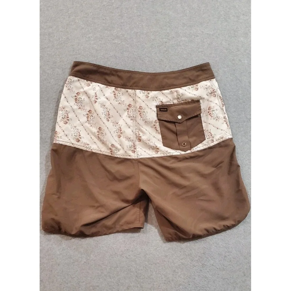 Howler Brothers Brown & Cream Floral Hybrid Shorts